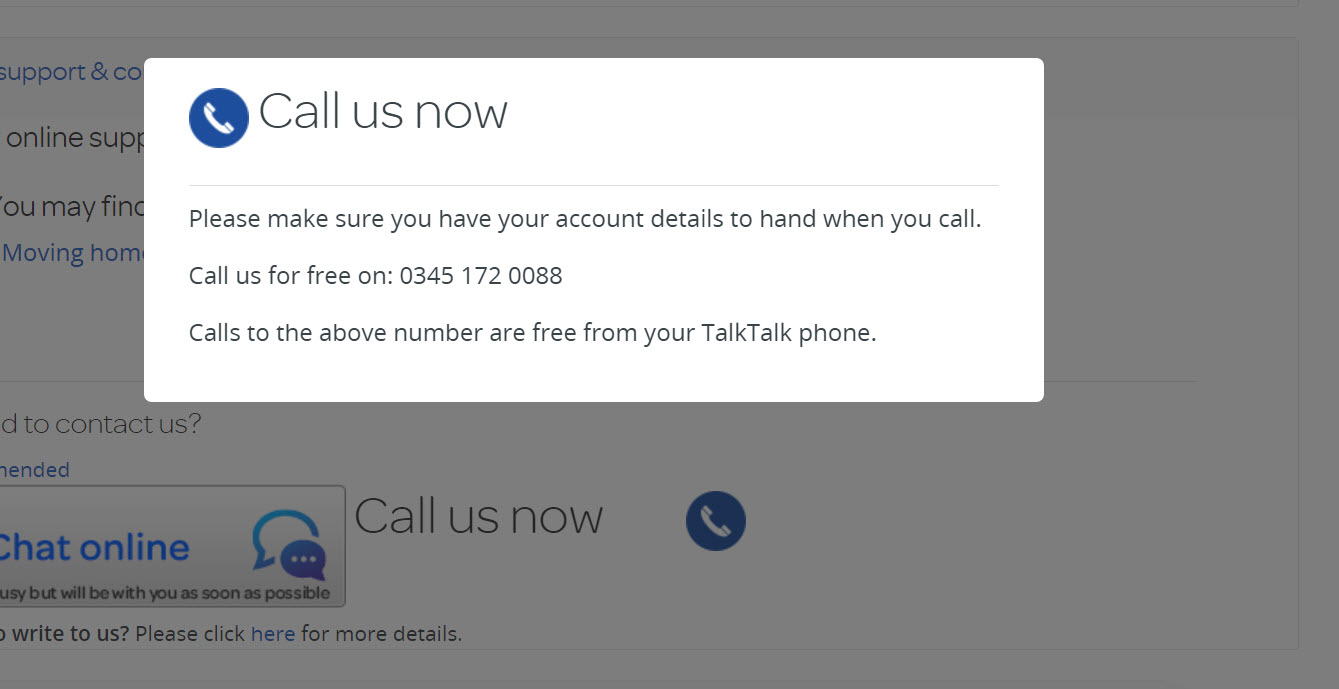 talktalk phone number and rate