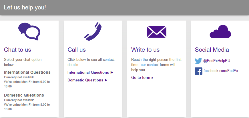 fedex contact ways