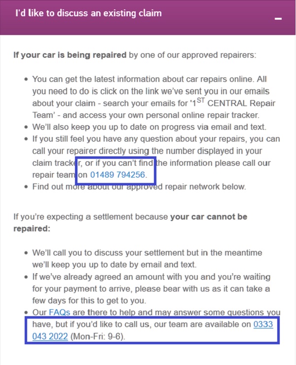 1st_Central_repair_team_&_claim_settlement_team_contact_number - UK