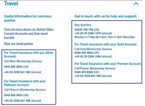 travel insurance with tsb silver account