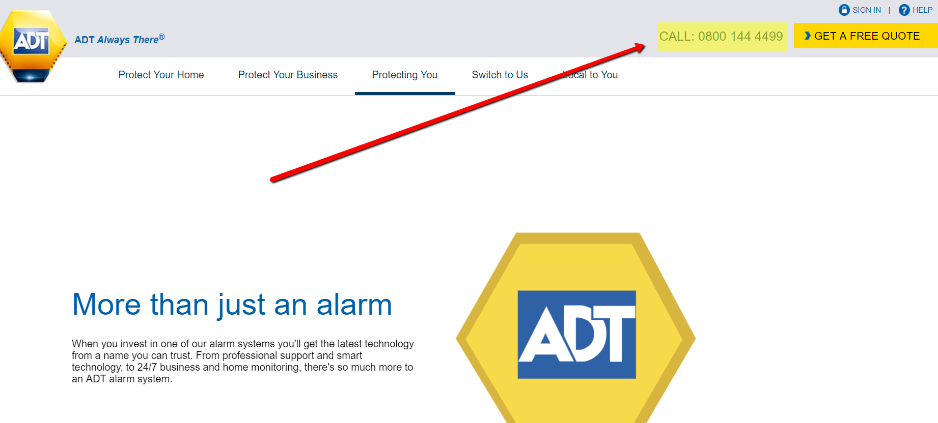 ADT Security Customer Service Contact Number: 0800 144 4499 UK